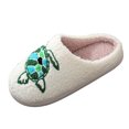 thumbnail image 1 of Slippers for Women Fuzzy Turtle Pattern Warm Thickened Indoor Non Slippers Fluffy Winter House Shoes Home Footwear Comfortable Slippers Womens Slippers White 37, 1 of 9