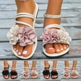 thumbnail image 1 of Slippers for Women Indoor Outdoor Lightweight Breathable Open Toe Slip-on Slides Sandals Women Footwear Comfortable Outdoor Walking Beach Shoes Beige 6.5, 1 of 8