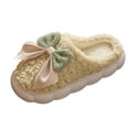 thumbnail image 1 of Slippers for Women Indoor Womens House Slippers Cozy Women's Slippers Fuzzy Indoor Shoes With Bowknot Design Warm Winter Home Footwear Soft Comfortable On Flat Heel, 1 of 6