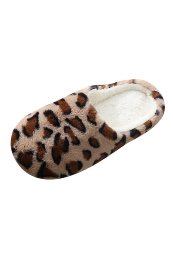 Slippers for Women Leopard Comfortable Slippers Women Round Toe Flats Plus Boot Slippers Women Velvet House Slippers for Foam Slippers for Women Shoes Delightful Women's slipper