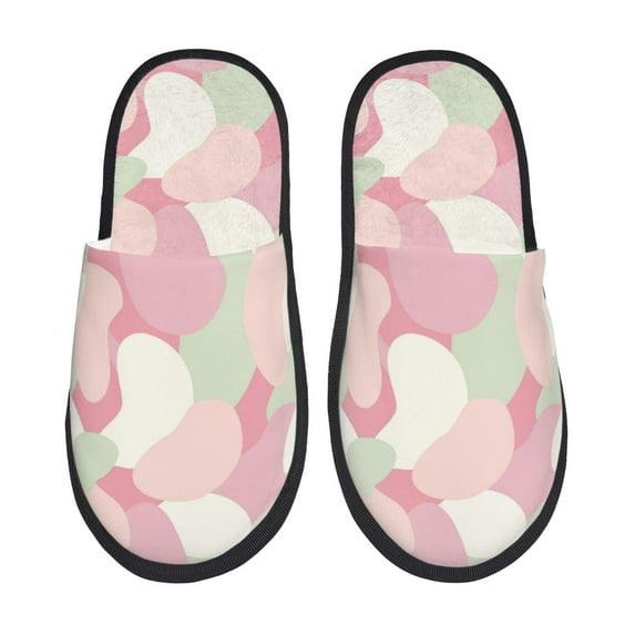 Slippers for Women Men, Abstract Pink Purple Camouflage Warm Womens Mens House Shoes Bedroom Slippers, Fuzzy Memory Foam Slippers Winter House Indoor Shoes Aesthetic Dorm Slippers
