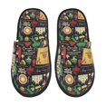 thumbnail image 1 of Slippers for Women Men, Stamp Pattern Italian Warm Womens Mens House Shoes Bedroom Slippers, Fuzzy Memory Foam Slippers Winter House Indoor Shoes Aesthetic Dorm Slippers, 1 of 5