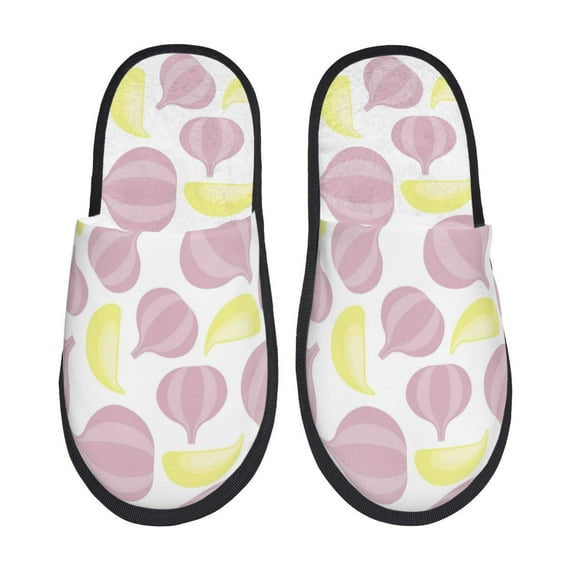 Slippers for Women Men, cartoon garlic cloves Warm Womens Mens House Shoes Bedroom Slippers, Fuzzy Memory Foam Slippers Winter House Indoor Shoes Aesthetic Dorm Slippers