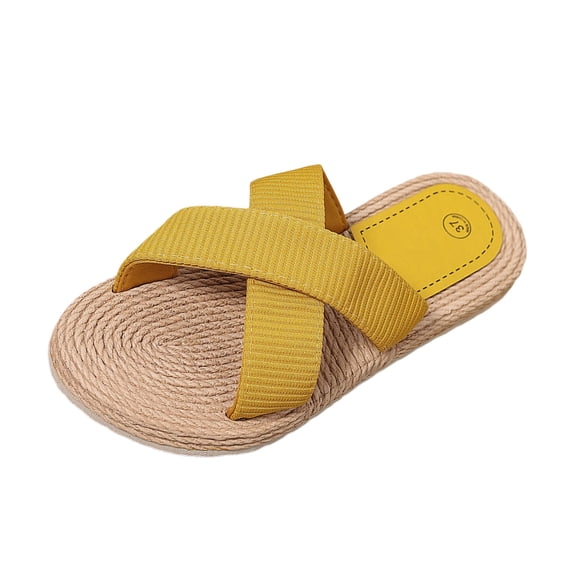 Slippers for Women,Orthopaedic Sandals Open Toe Flat Flip Flops Slippers With Soft Footbed Wide Feet Summer Comfortable Slippers Sandals Yoga Beach Size 35 43,Womens Slippers,Yellow,9