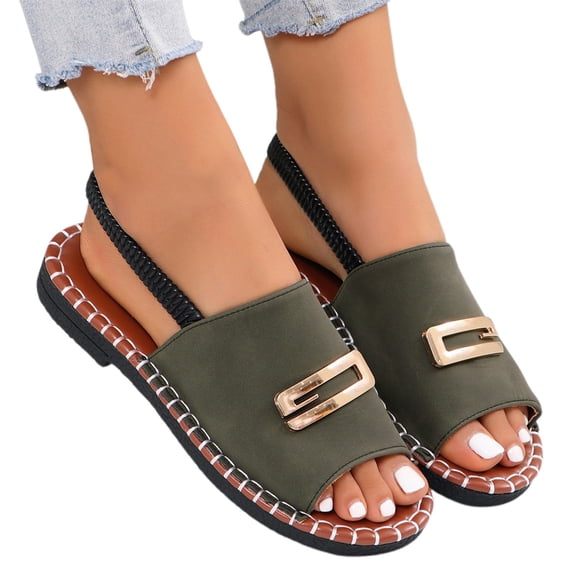 Slippers for Women,Plus Size Shoes with Elasticated Fabric Floral Ornaments Wide Width Comfortable Plus Size Shoes for All Day Wear,Womens Slippers,Green,5.5