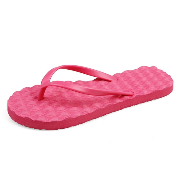 Slippers for Women,Slippers With Toe Post Design Comfortable Massage Sole For Summer Beach And Casual Wear Easy On Flat Footwear For Relaxation,Womens Slippers,Hot Pink,6