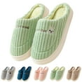 thumbnail image 1 of Slippers for Women Solid Color Comfortable Slippers Non-Slip Flat-soled Soft House Footwear Thermal Breathable Winter Autumn Warm Shoes Casual Slippers, 1 of 5