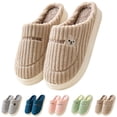 thumbnail image 1 of Slippers for Women Solid Color Comfortable Slippers Non-Slip Flat-soled Soft House Footwear Thermal Breathable Winter Autumn Warm Shoes Casual Slippers, 1 of 5