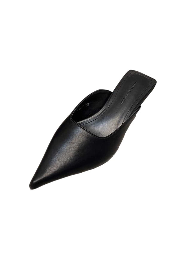 Slippers for Women,Stylish Slippers With Pointed Toe Design Casual Half Slide Footwear Elegant And Versatile High Heel Sandals For Everyday Wear,Womens Slippers,Black,6