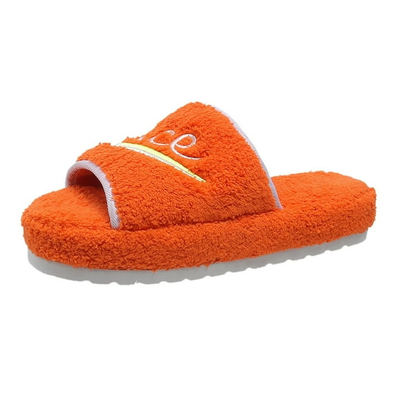 Slippers for Women,Stylish Slippers Suede Toe Platform Shoes For Relaxation And Casual Outdoor Use In Fall And Winter Seasons,Womens Slippers,Orange,7
