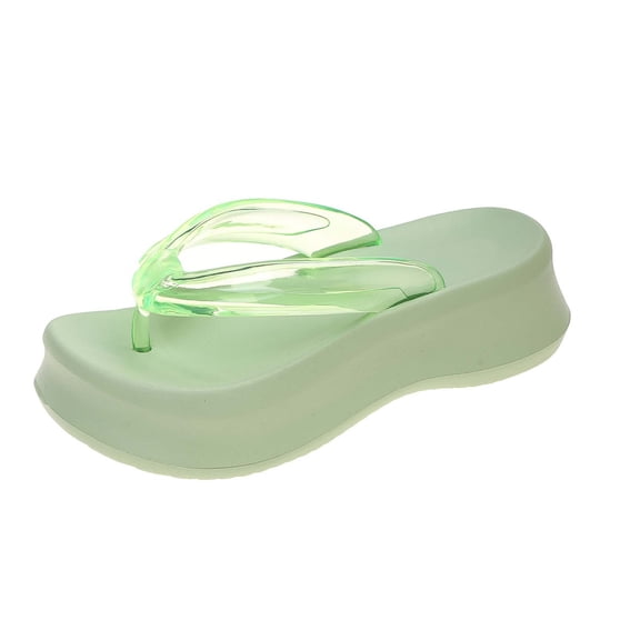 Slippers for Women,Summer New Clip Toe Thick Bottom Lightweight Soft Bottom Comfortable Leisure Beach Sandals Slippers Fashionable And Versatile,Womens Slippers,Green,7