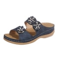 thumbnail image 1 of Slippers for Women,Trendy Slippers For Casual Wear Stylish Open Toe Design With Wedge Heel For Summer Activities Perfectly Paired,Womens Slippers,Navy,8.5, 1 of 9
