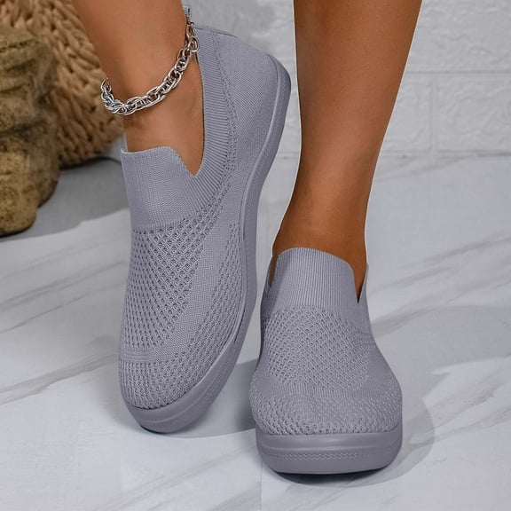 Slippers for Women, Winter House Slippers Indoor Outdoor Fashion Casual Solid Color Breathable Style Flying Woven Lightweight Lace-Up Solid Color Flat Mesh Shoes