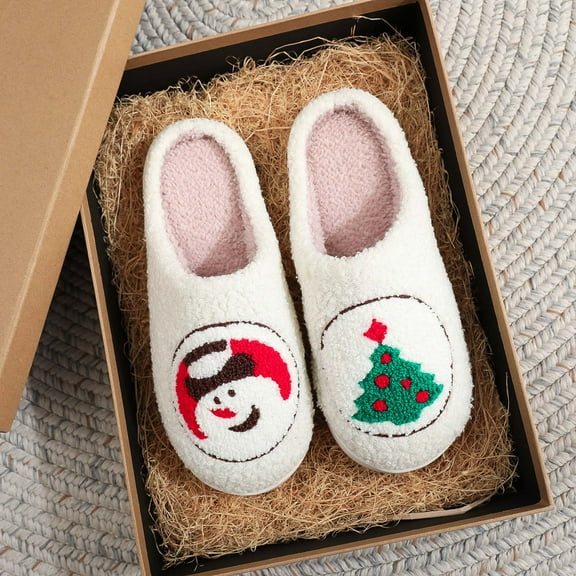 Slippers Women Women Slippers Christmas Slippers for Women and Men 2025 Plush Memory Foam Fluffy Slippers