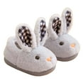 thumbnail image 1 of Slippers for Kids Kids Girls Cute Winter Slippers, Child Cartoon Rabbit Shape Warm House Shoes House Shoes for Kids 5 Years-6 Years Grey, 1 of 3