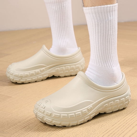Slippers for Men On Arch Support Oversized Couple'S Chef Rain Boots Outdoor Wear Close Toe Men Shoes