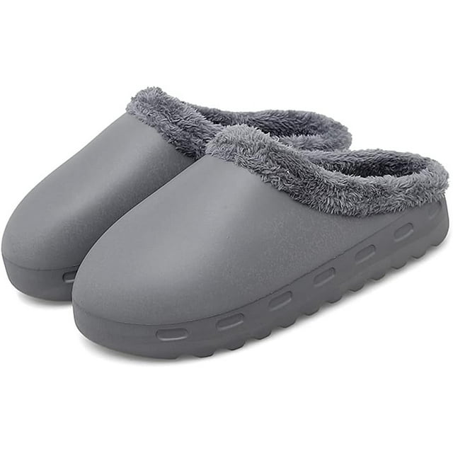 Slippers for Woman Mens Indoor Outdoor EVA Waterproof Fur Lined Clog ...