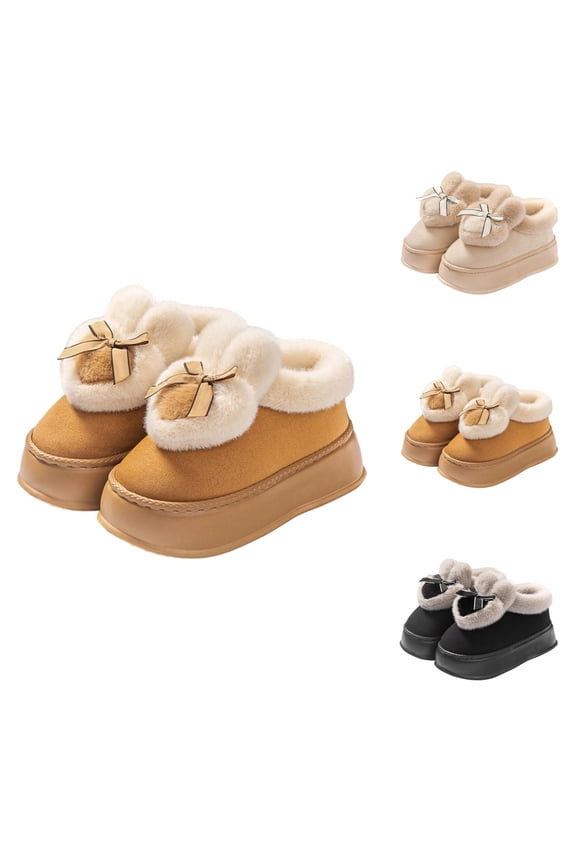 Slippers for Women 2025 Cute Heart Winter Fuzzy Plush Memory Foam Slippers Indoor Outdoor Platform House Shoes