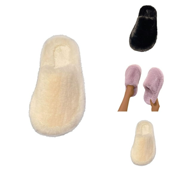 Slippers for Women 2025 Fall Winter Cute Plush Fuzzy Fluffy Cozy Slip On Slides Indoor House Slippers