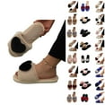 thumbnail image 1 of Slippers for Women 2025 Fall Winter Plush Heart Fuzzy Slipper Slip On Slides Indoor House Slippers, 1 of 6