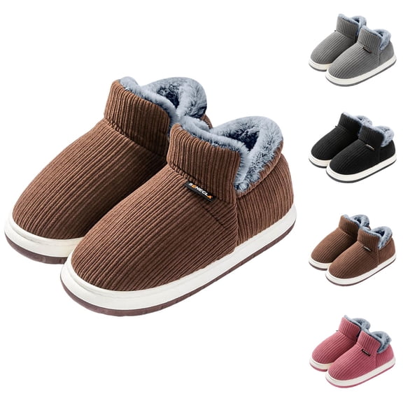 Slippers for Women 2025 Winter Lined Warm Cozy Furry Slippers Indoor Non House Shoes