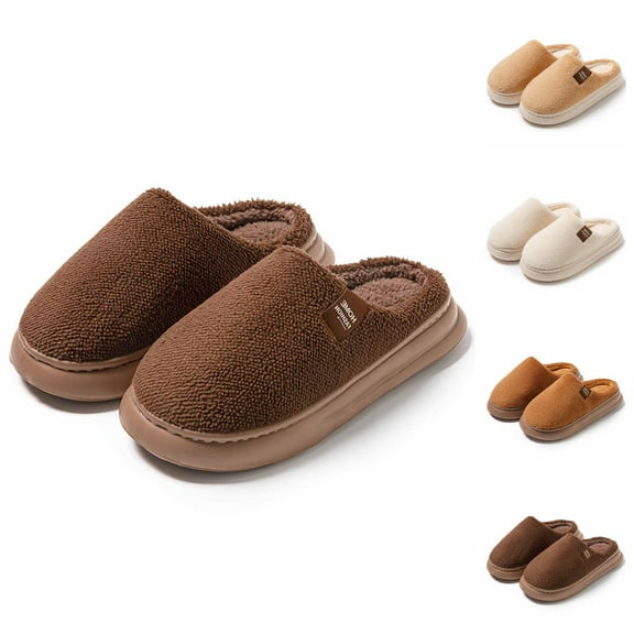Slippers for Women 2025 Winter Fleece Lined Warm Cozy Slip On Slippers Indoor Non Slip House Shoes