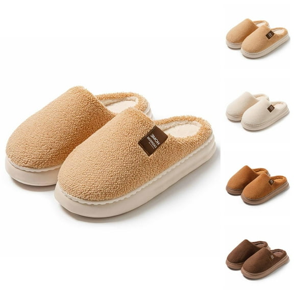 Slippers for Women 2025 Winter Fleece Lined Warm Cozy Slip On Slippers Indoor Non Slip House Shoes
