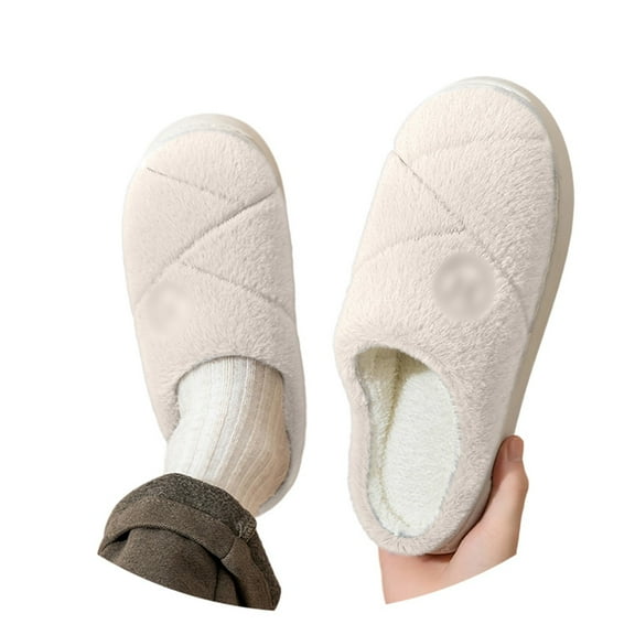 Slippers for Women,Arch Support Memory Foam Slippers Soft Comfortable Indoor Non- Warm Cozy Home Footwear for Winter,Womens Slippers,White,42