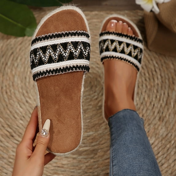 Slippers for Women Beach Fashion Boho Platforms Heel Open Toe Slip-On Summer Causal Dressy Daily Shoes for Women