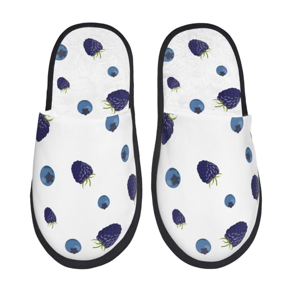 Slippers for Women, Blueberry Print berries Womens Slippers Fuzzy Winter House Shoes, Soft Anti-Skid Slippers Indoor and Outdoor