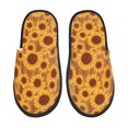 thumbnail image 1 of Slippers for Women, Brown Wood Grain Sunflower A Womens Slippers Fuzzy Winter House Shoes, Soft Anti-Skid Slippers Indoor and Outdoor, 1 of 5