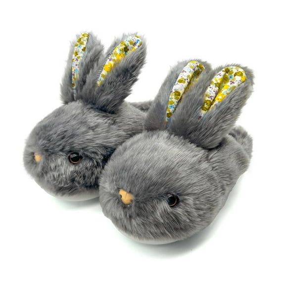 Slippers for Women,Bunny Warm Slippers Soft Memory Foam Lightweight Slippers Rabbit Shoes,Womens Slippers,Dark Gray,6.5