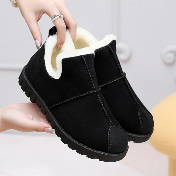 Slippers for Women Comfortable Non-Slip Solid Color Cozy Soft House Shoes Winter Slippers Basic Everyday Footwear Plush Flat Shoes Furry Warm Fleeces