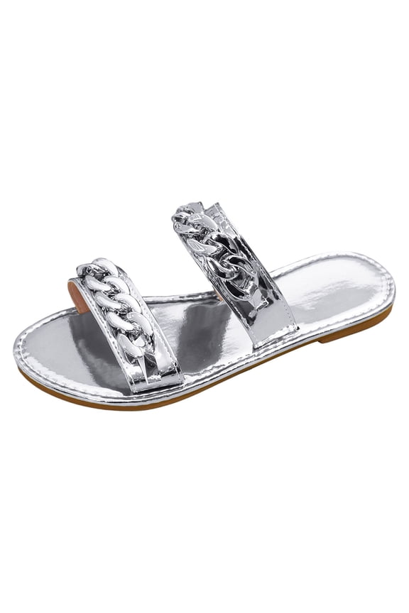 Slippers for Women,Comfortable Slippers For Casual Wear And Beach Open Toe And Open Back Design For All Day Relaxation,Womens Slippers,Silver,9