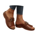 thumbnail image 1 of Slippers for Women,Comfortable Slippers For Everyday Casual Use Open Toe Design On Style Versatile For Relaxed Outfits,Womens Slippers,Brown,7.5, 1 of 8