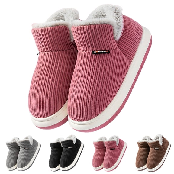 Slippers for Women,Cozy Winter Slippers Fashionable Solid Color Indoor Outdoor Comfort Flat Soft Warm Non- Sole Design,Womens Slippers,Pink,6.5