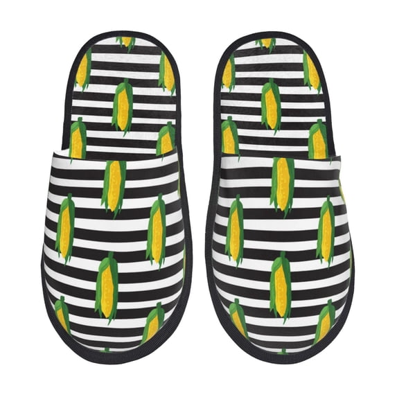 Slippers for Women, Cute Corn Stripe Womens Slippers Fuzzy Winter House Shoes, Soft Anti-Skid Slippers Indoor and Outdoor