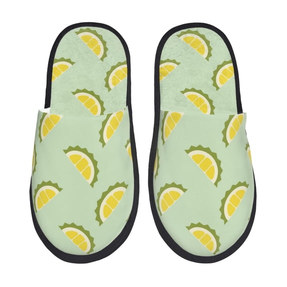 Slippers for Women, Cute Durian Green Womens Slippers Fuzzy Winter House Shoes, Soft Anti-Skid Slippers Indoor and Outdoor