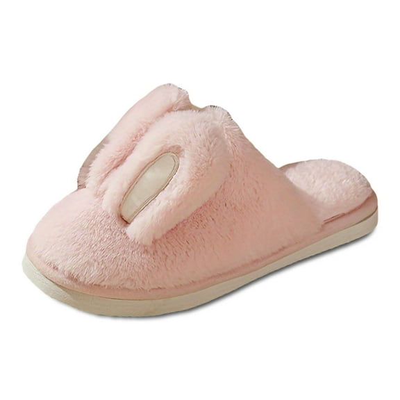 Slippers for Women,Cute Rabbit Wrapped Mouth Slippers Warm Indoor Home Furry Cozy Soft Shoes for Ladies Comfort,Womens Slippers,Pink,10