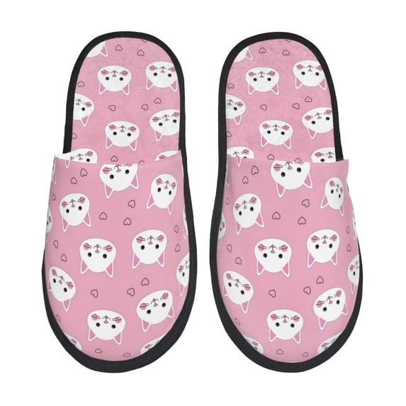 Slippers for Women, Cute pink cat Womens Slippers Fuzzy Winter House Shoes, Soft Anti-Skid Slippers Indoor and Outdoor