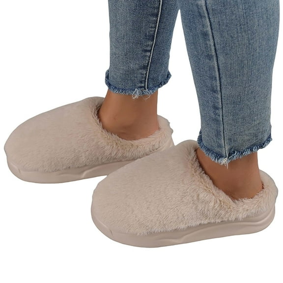 Slippers for Women Fall Slippers for Women Women's Slippers Winter Warm Fuzzy Shoes With Sole Cozy Indoor Outdoor Comfortable Soft Slides For Home