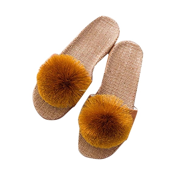 Slippers for Women,Fashion Solid Color Slide Slippers Comfortable Flat Shoes for Indoor And Outdoor Casual Wear,Womens Slippers,Yellow,8