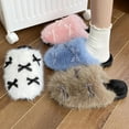 thumbnail image 1 of Slippers for Women Flat Heel Closed Toe Slip-on House Slides Winter Casual Indoor Outdoor Home Warm Woolen Flats Shoes for Couples Pink 7.5, 1 of 10