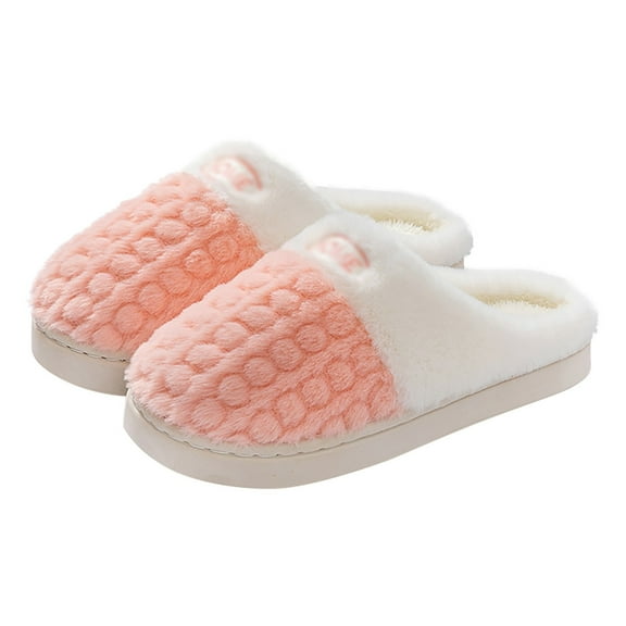 Slippers for Women Fuzzy Lined Indoor Slippers Warm Shoes with Soft Comfortable Sole for Winter Home Wear Eva 38 Size