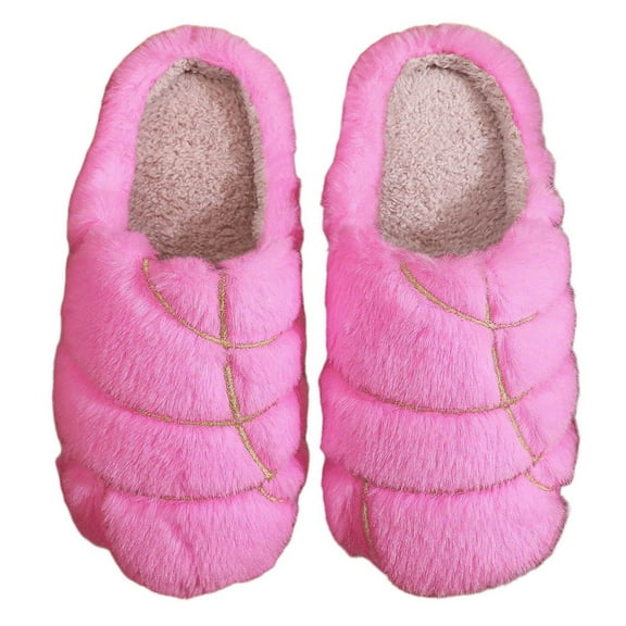 Slippers for Women Fuzzy Fluffy Winter House Shoes Slip On Indoor Plush Slippers Bedroom Slippers Home Footwear Warm Slippers Slippers Women Red 43