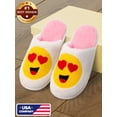 thumbnail image 1 of Slippers for Women, Fuzzy House Shoes, Smiley Face & Heart Eyes by Bergman Kelly, 1 of 12