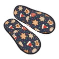 thumbnail image 1 of Slippers for Women, Holiday Gingerbreads Womens Slippers Fuzzy Winter House Shoes, Soft Anti-Skid Slippers Indoor and Outdoor, 1 of 7