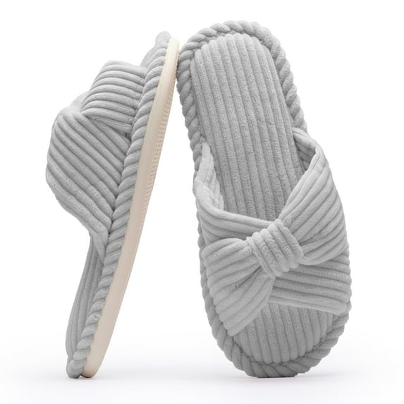 TRANSLINK Open Toe Slippers for Women Trendy Open Toe Slides with Memory Foam Comfy Gift for Mothers Day