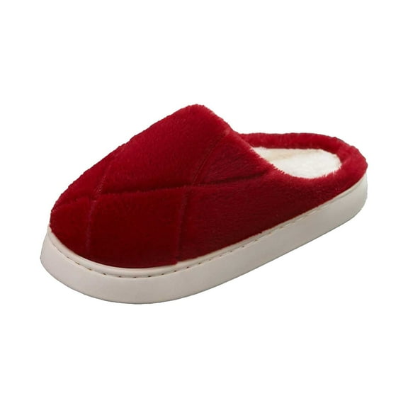 Slippers for Women,Indoor Slippers With Strap Design for Fall And Winter Comfort Warm Fuzzy Cozy Home Footwear,Womens Slippers,Red,7.5