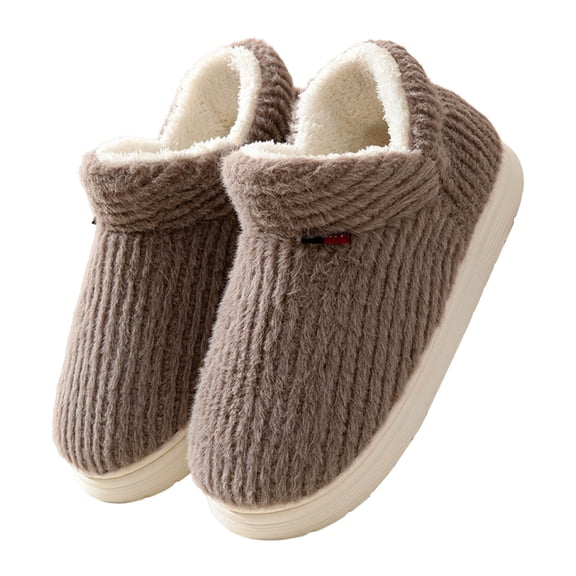 Slippers for Women,Ladies Fashion Winter Insulation Closed Toe Flat Bottom Soft Slippers,Womens Slippers,Coffee,10.5
